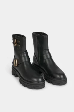 Botines biker con hebillas