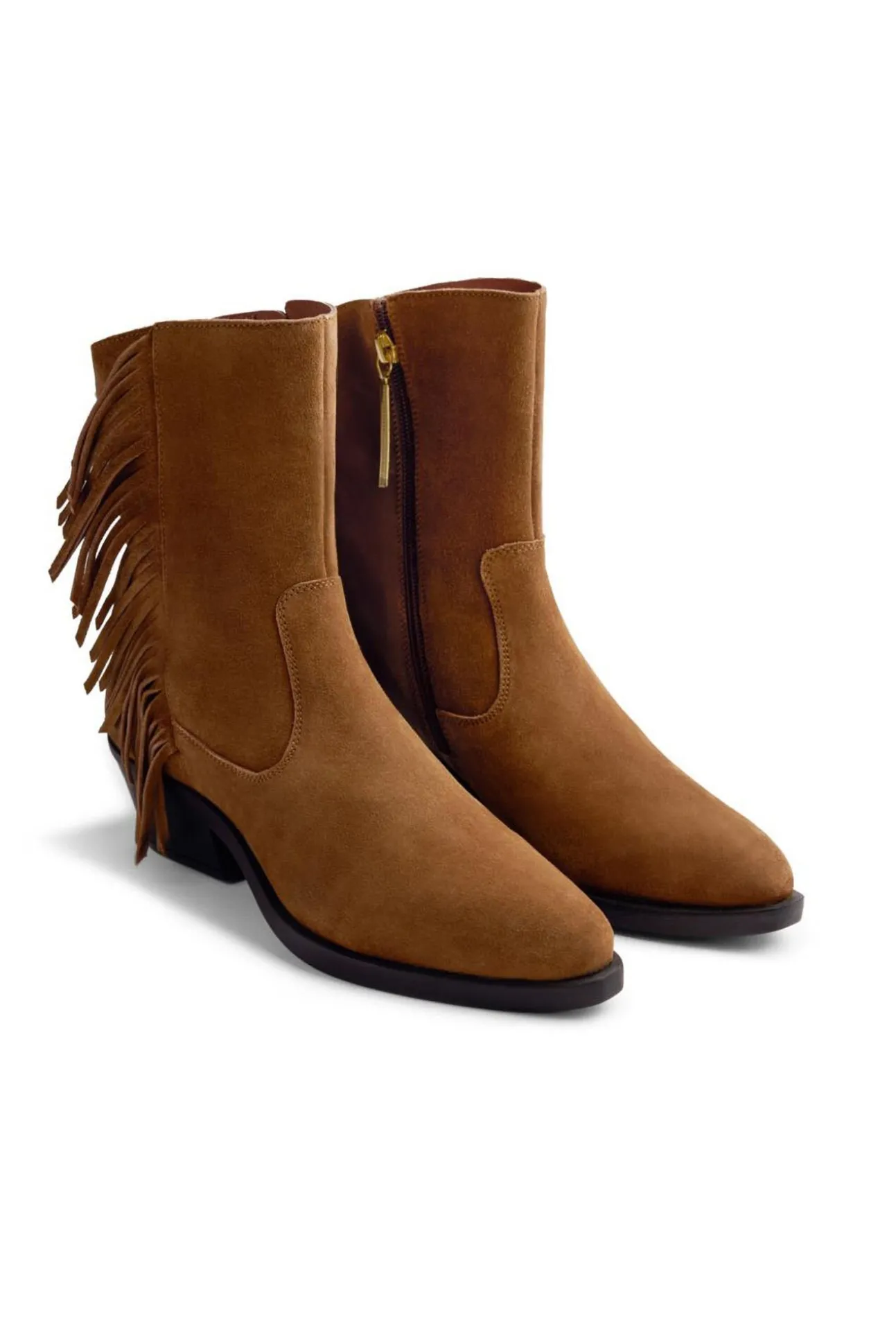 Botines cowboy piel flecos kasson