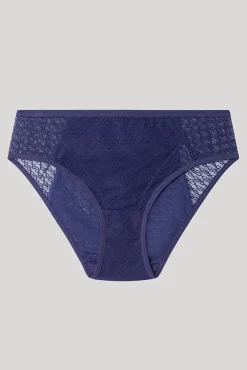Braga tiro medio con tul jacqard azul