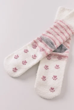 Calcetines largos perro blanco