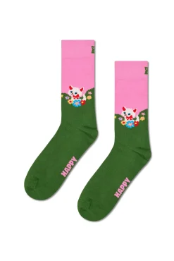 Calcetín de gatitos y flores