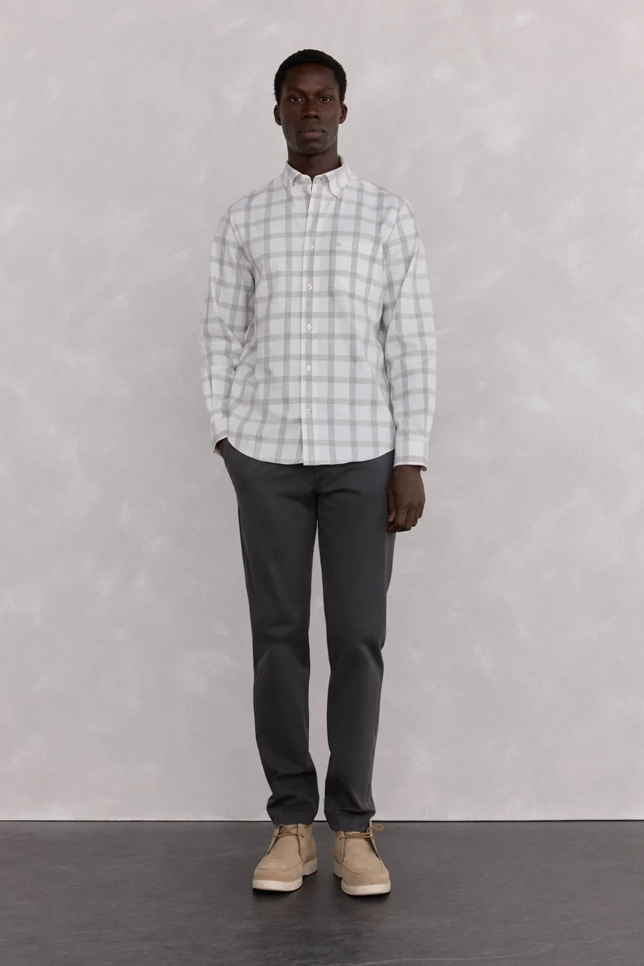 Camisa Brushed Oxford cuadros