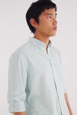 Camisa cotton slub rayas