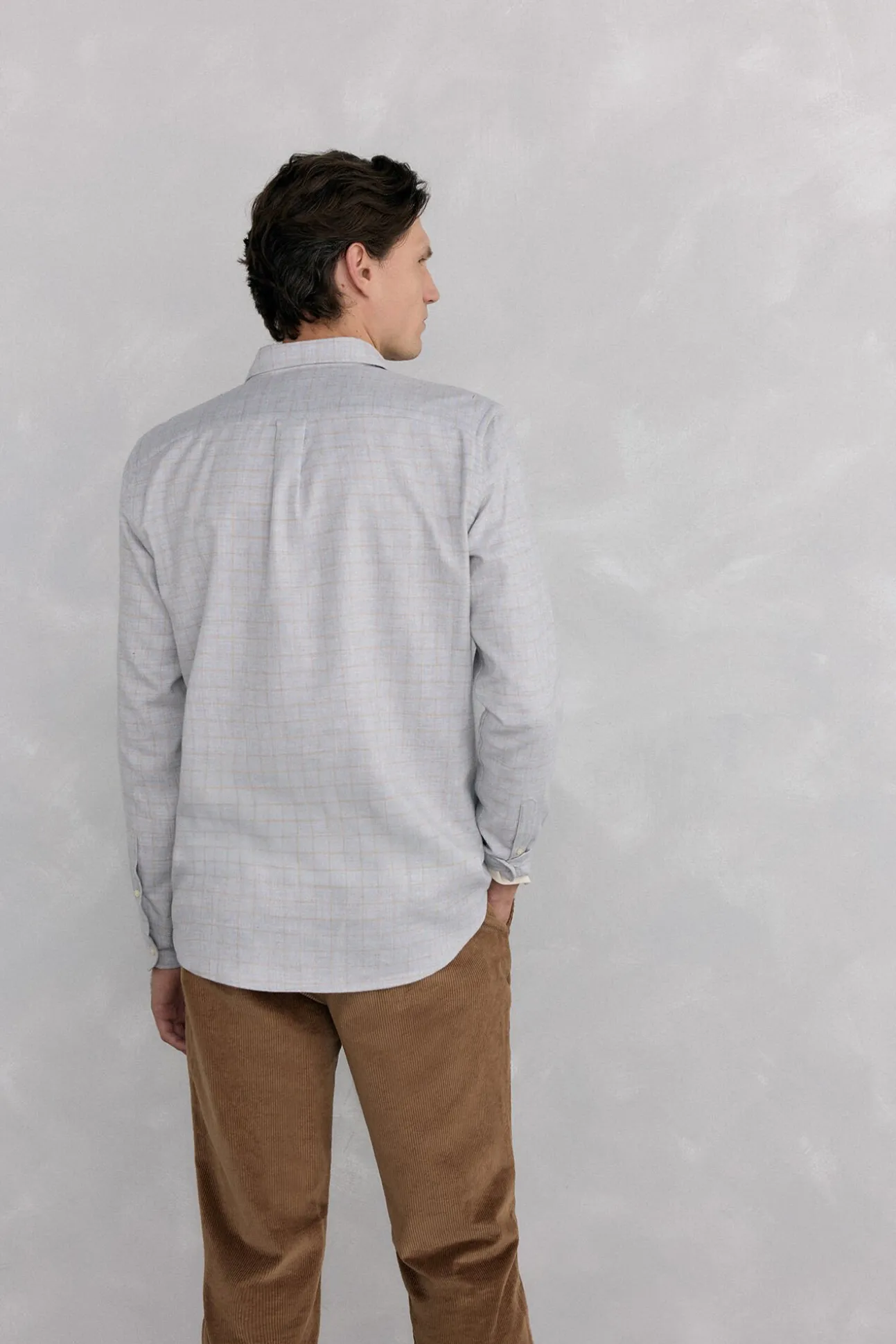 Camisa cuadros franela tejido italiano
