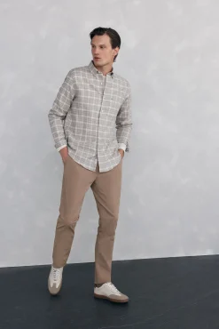 Camisa cuadros franela tejido italiano