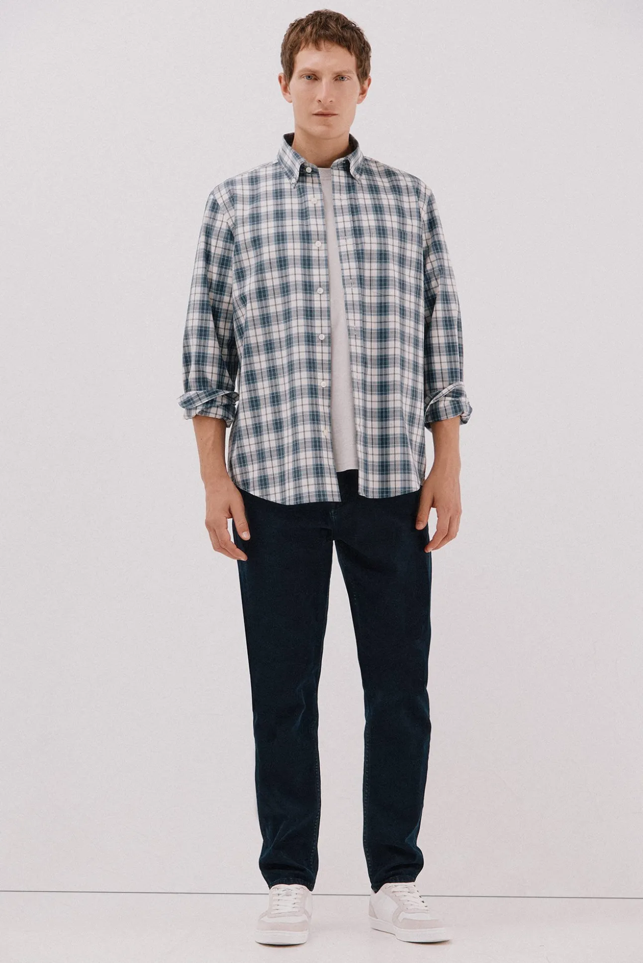 Camisa cuadros popelín