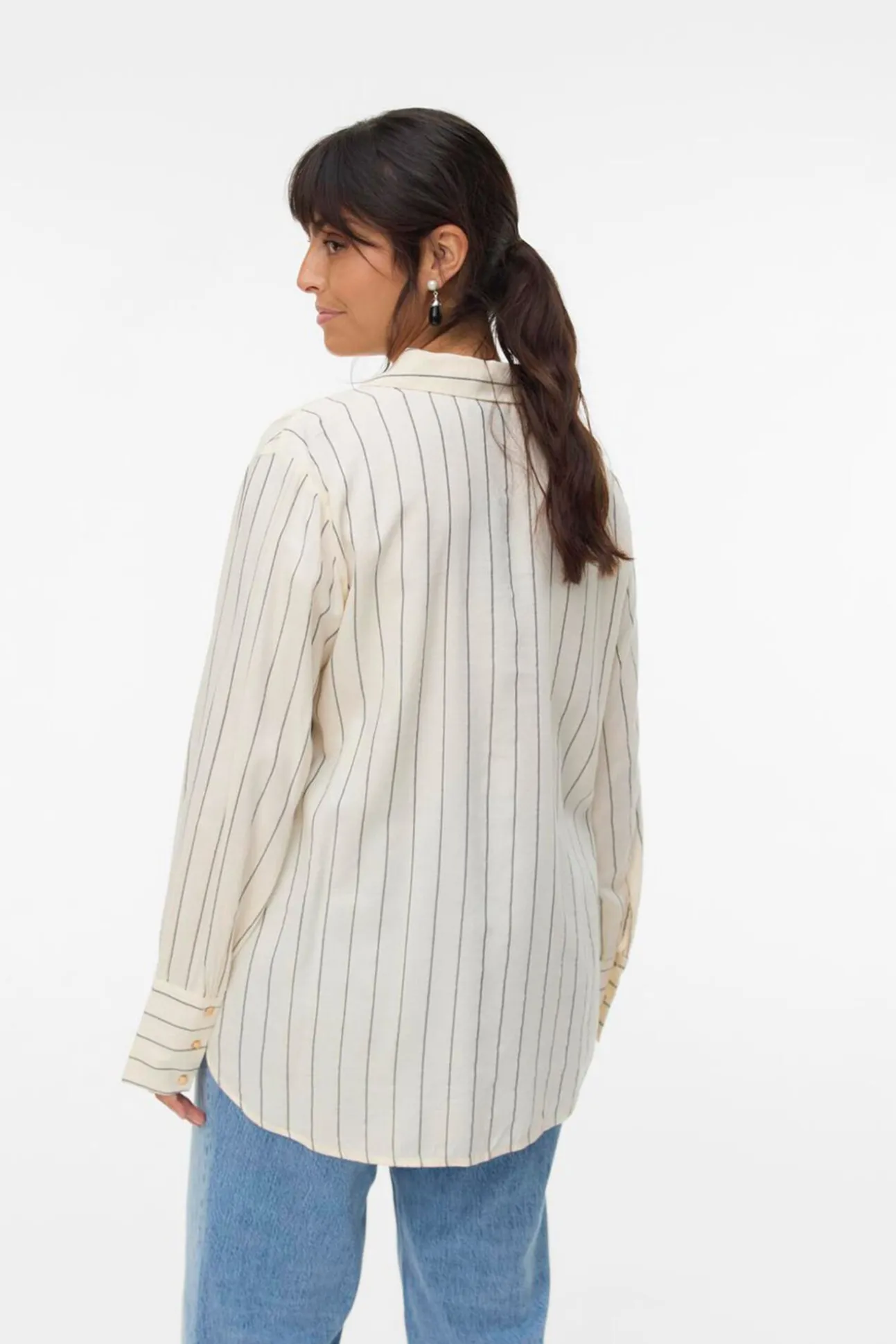 Camisa de algodón de manga larga talla grande