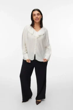 Camisa de cuello volante talla grande