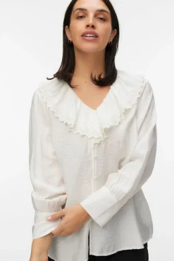 Camisa de cuello volante talla grande
