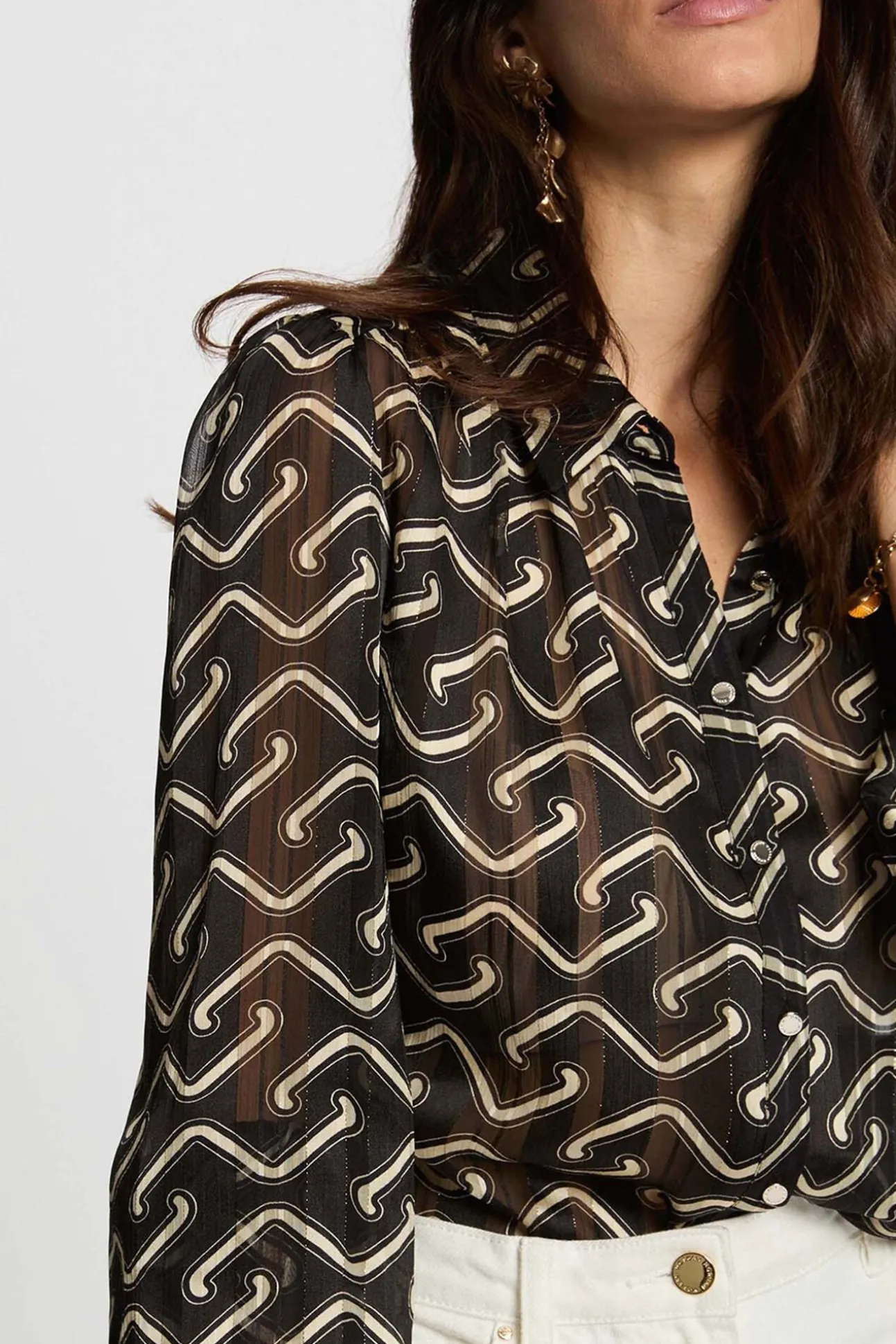 Camisa de gasa estampada