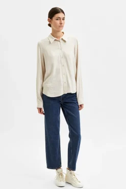 Camisa de manga larga de lino Regular Fit