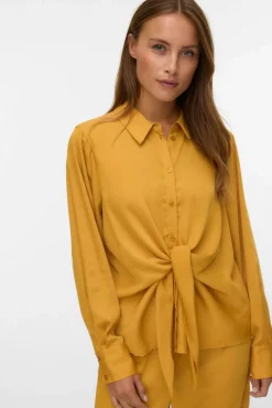 Camisa de manga larga satinada
