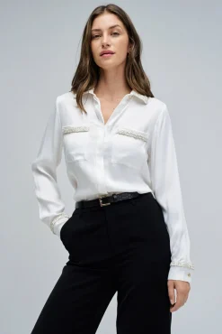 Camisa de satén en tweed