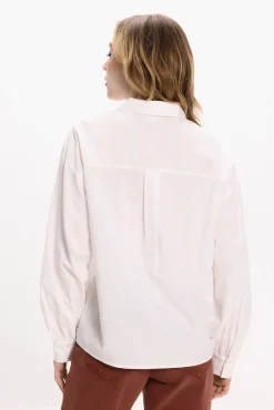 Camisa de viscosa y algodón con encaje