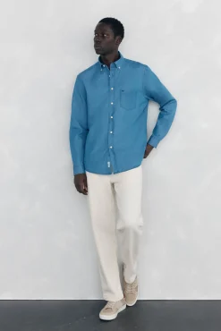 Camisa denim tejido italiano