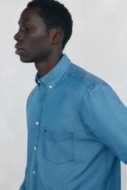 Camisa denim tejido italiano