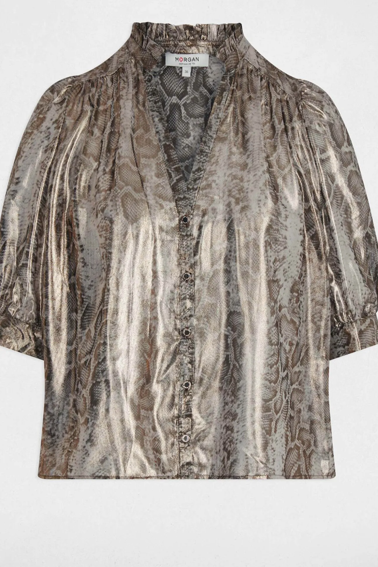 Camisa entallada mangas abullonadas