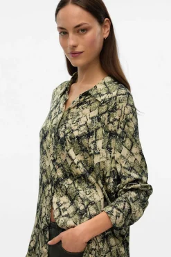 Camisa estampada manga larga