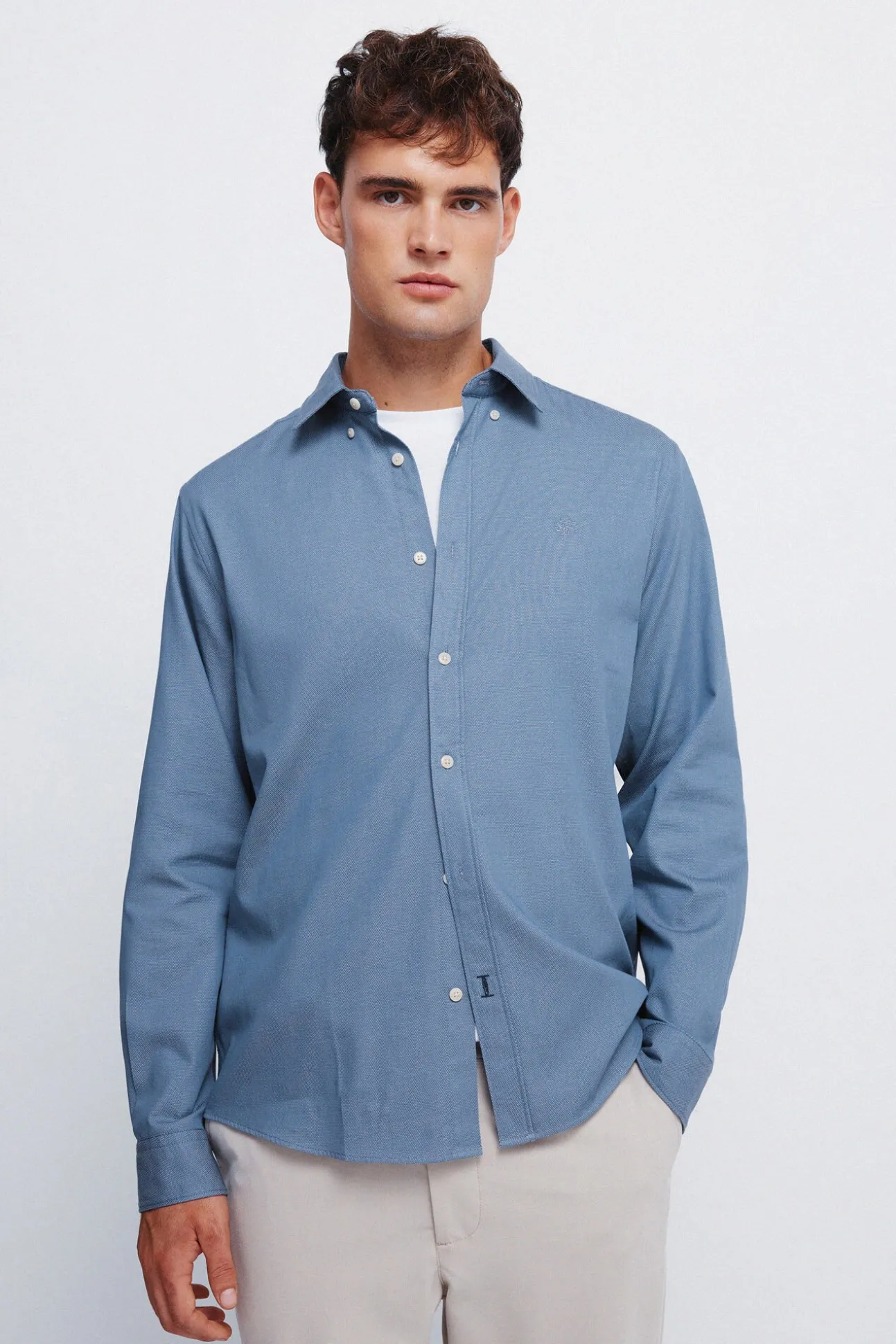 Camisa estructura bicolor