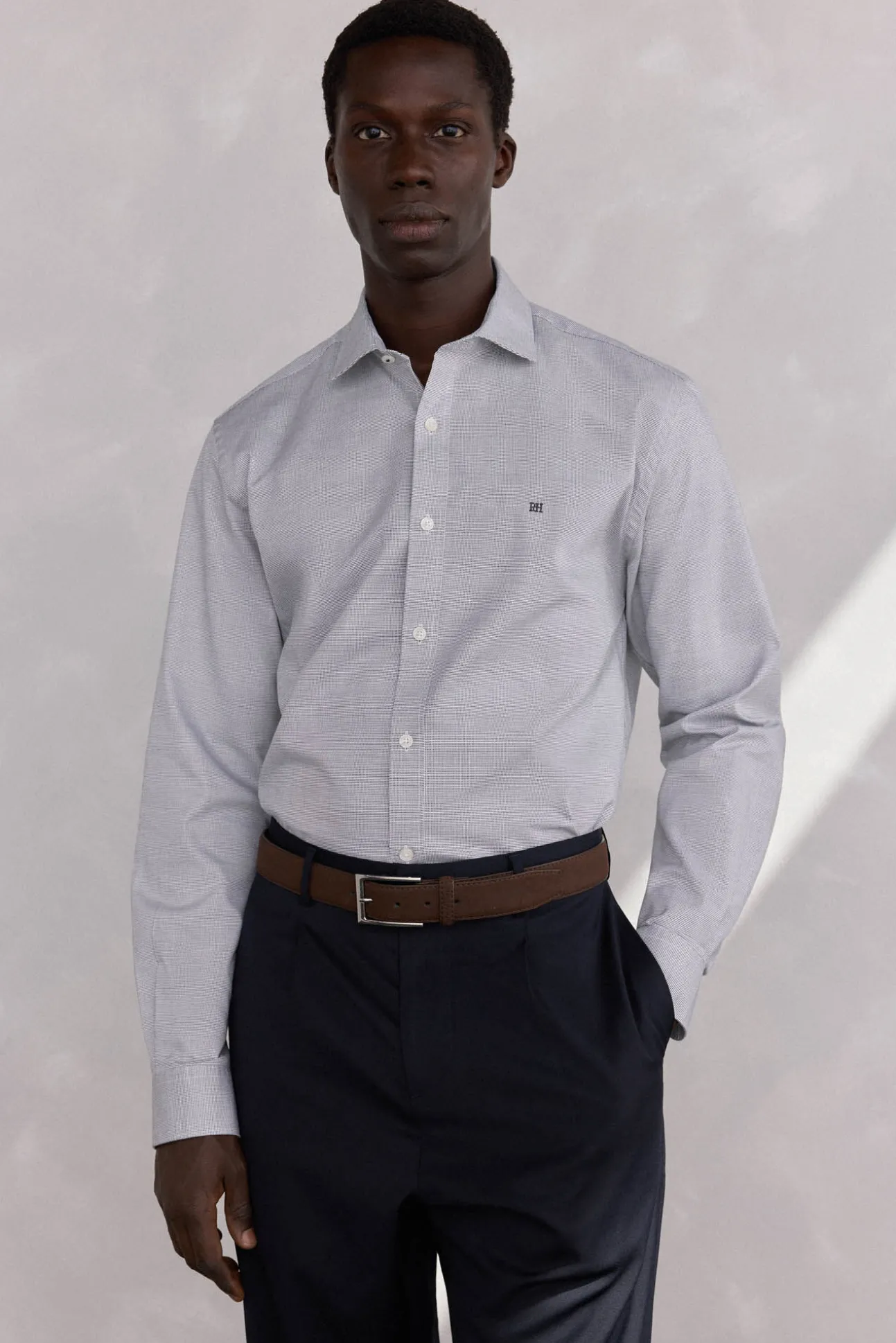 Camisa estructura fácil plancha + anti olor regular fit