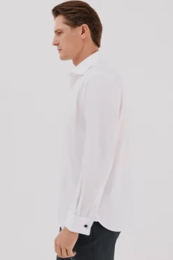 Camisa gemelos lisa fácil plancha