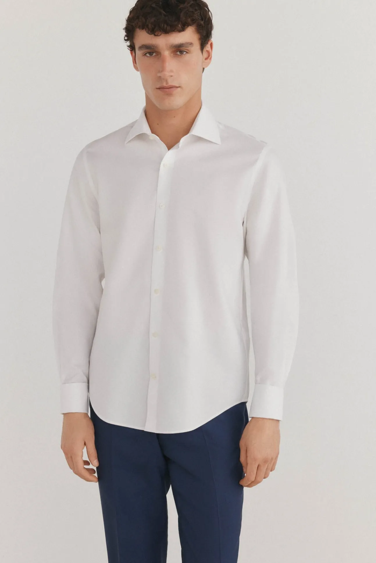 Camisa gemelos lisa non iron + antimanchas