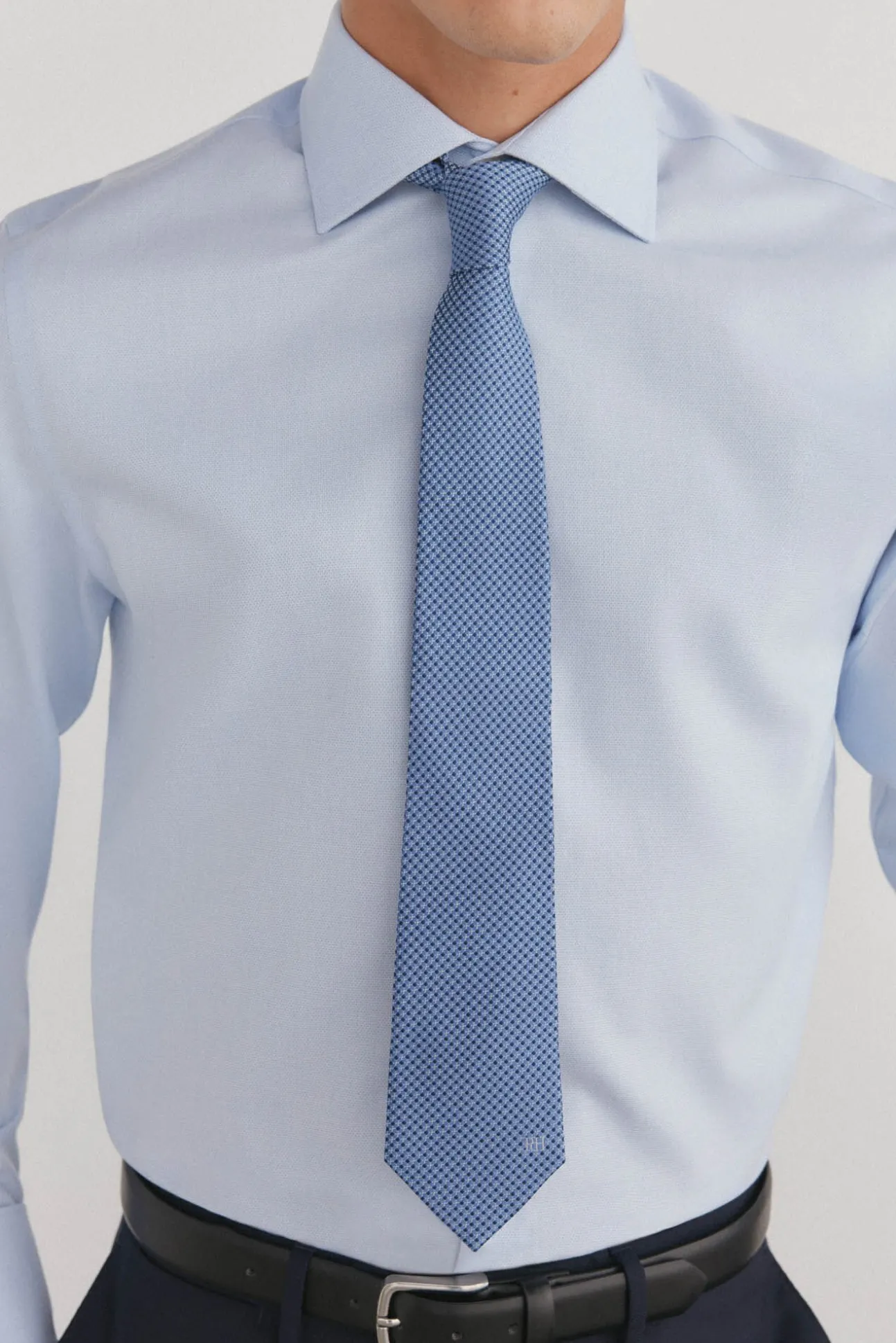 Camisa gemelos lisa non iron + antimanchas