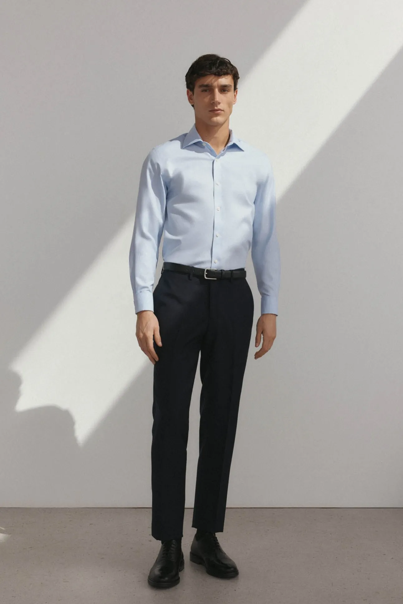 Camisa gemelos lisa non iron + antimanchas