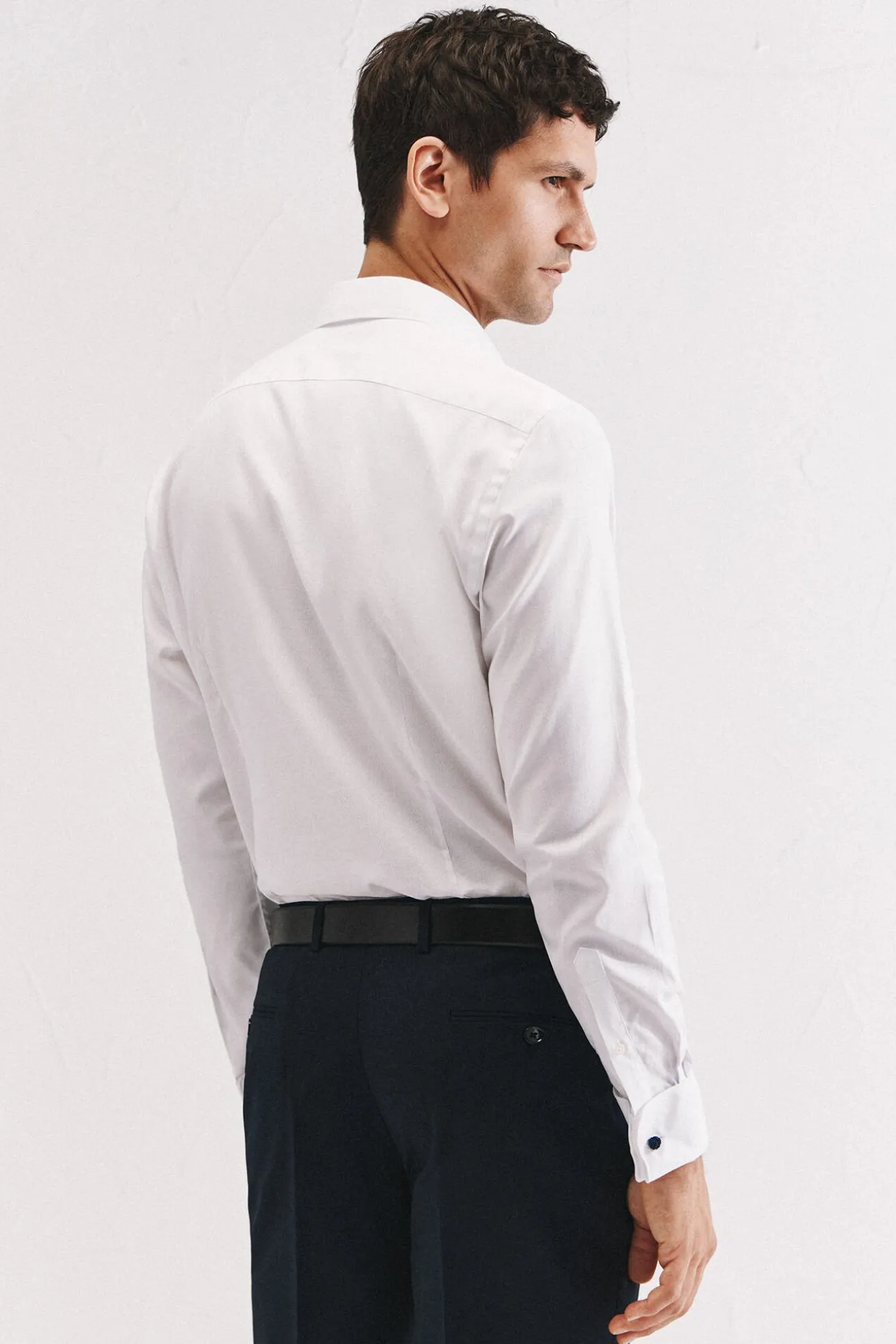Camisa gemelos slim fit fácil plancha