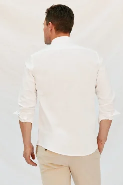 Camisa lino algodón liso