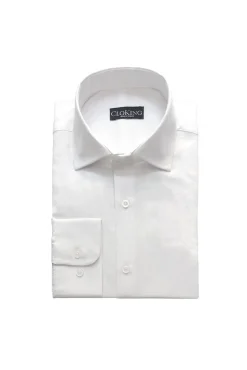 Camisa Lisa con doble Puño Cuello Inglés