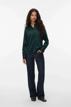 Camisa lisa satinada