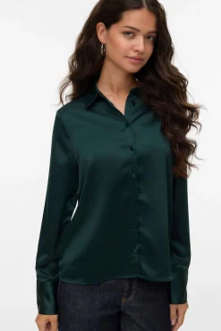 Camisa lisa satinada