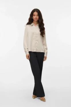 Camisa lisa satinada