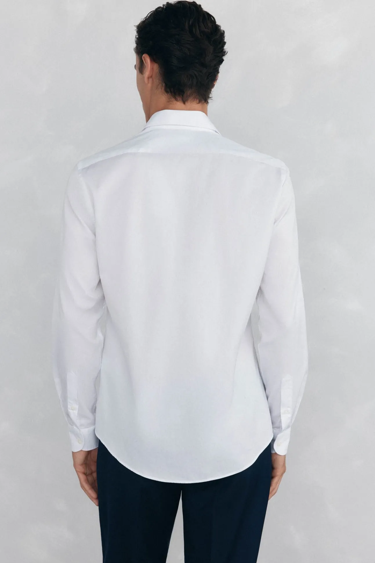Camisa lisa twill fácil plancha + anti olor slim fit