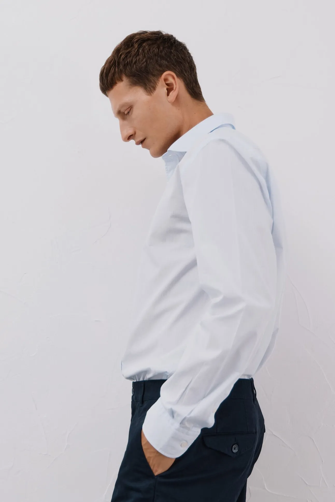 Camisa microcuadro algodón