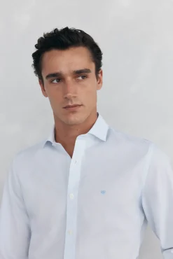 Camisa microraya fácil plancha + anti olor slim fit