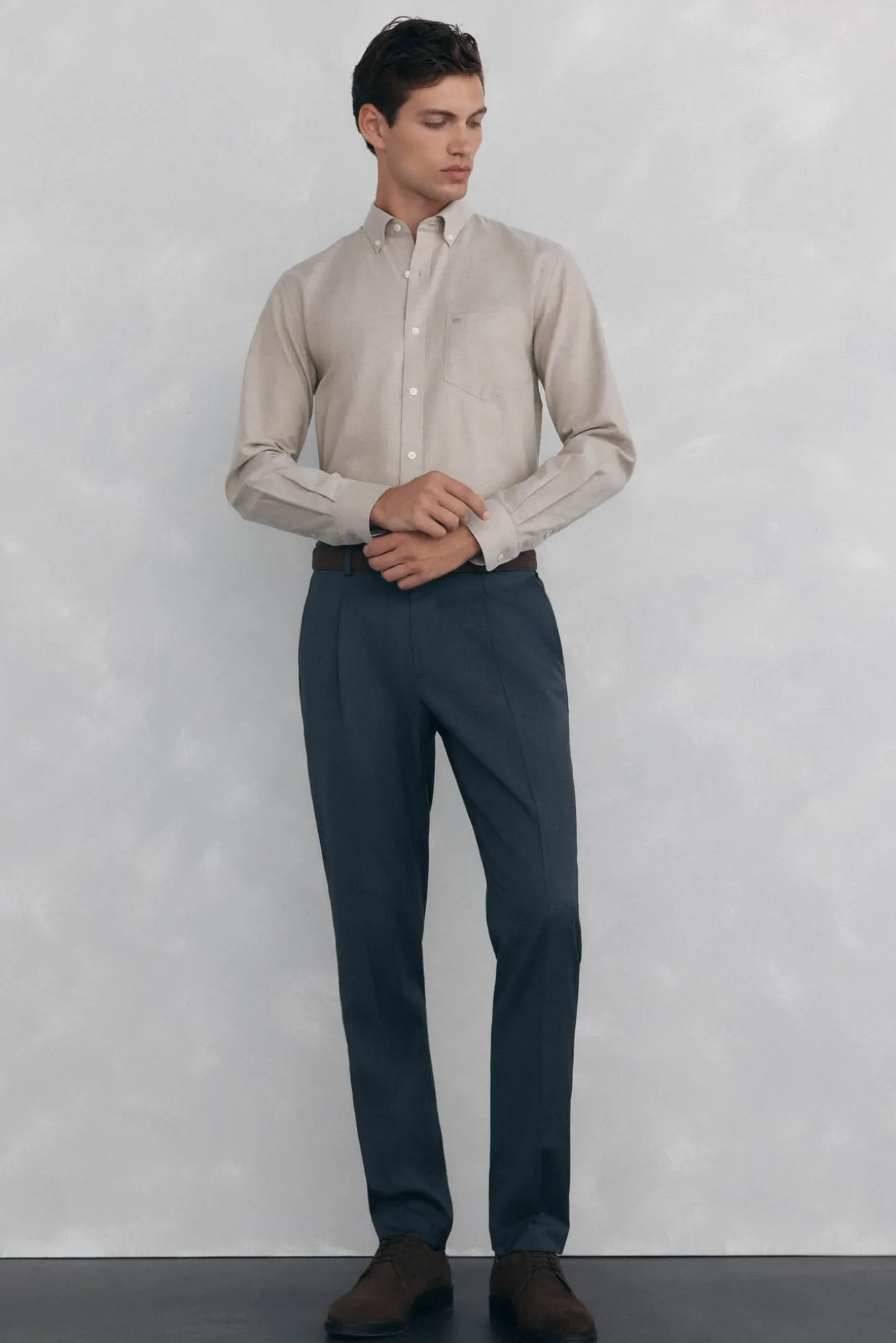 Camisa non iron oxford liso