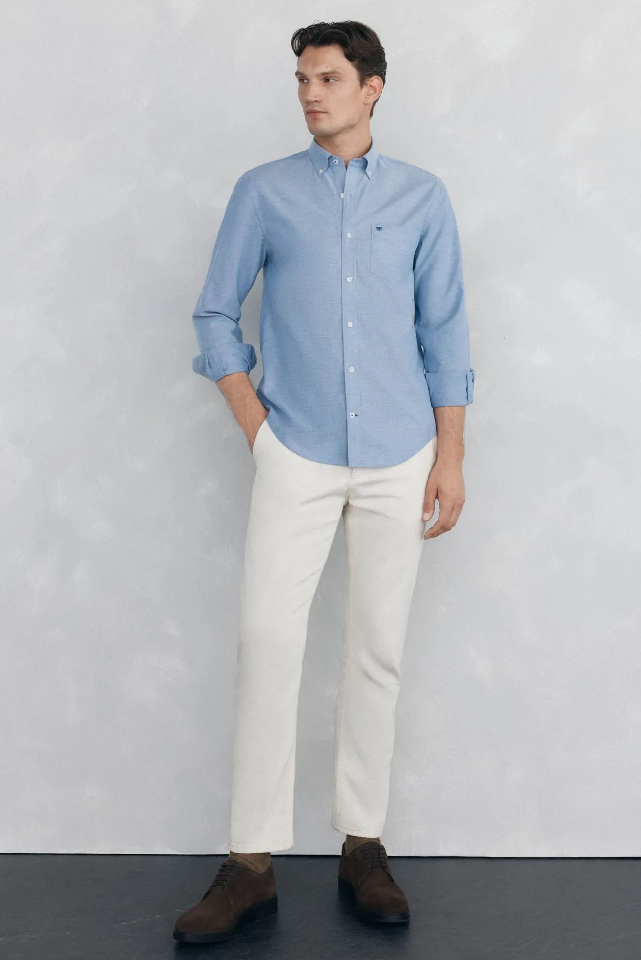 Camisa non iron oxford liso