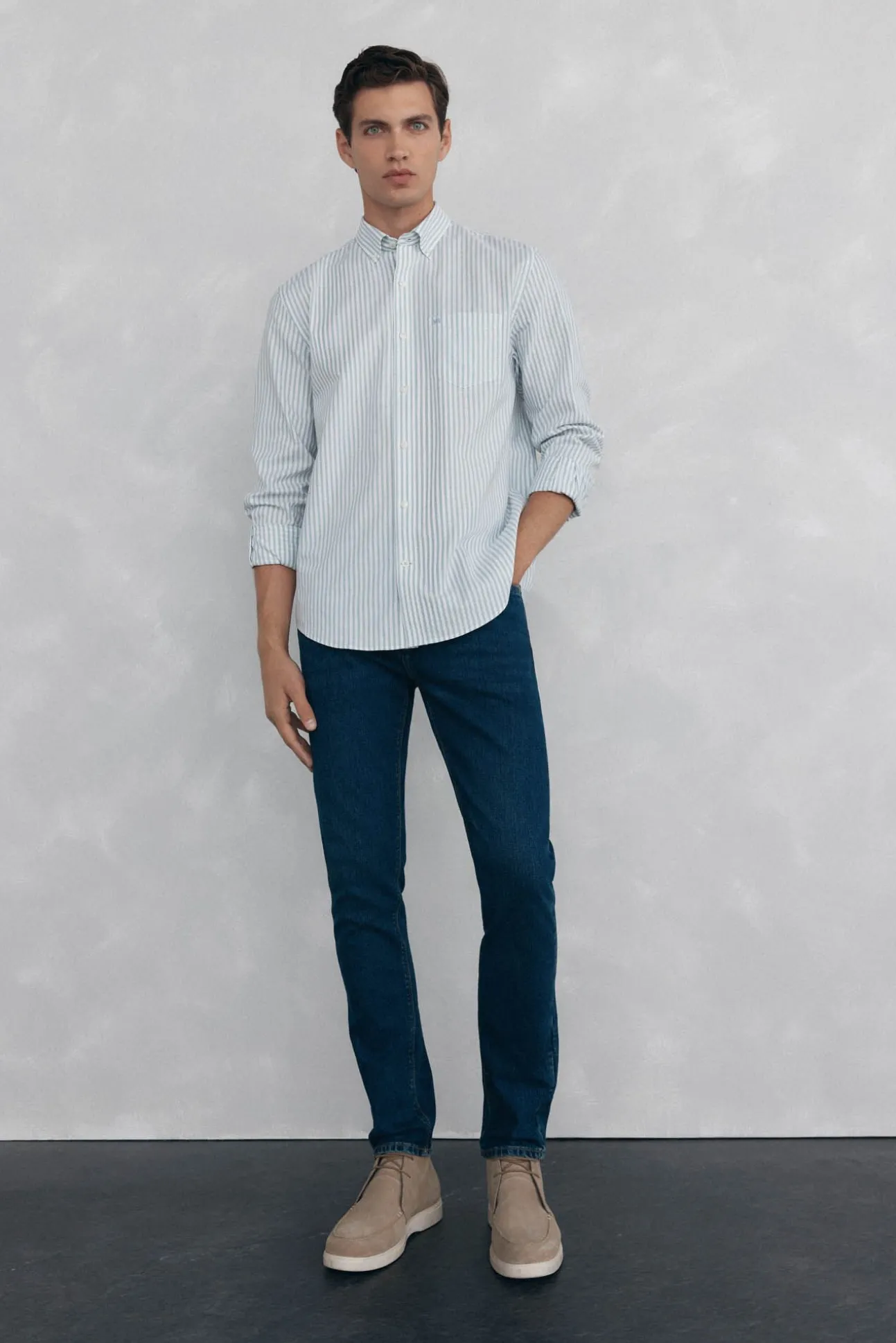 Camisa non iron oxford rayas