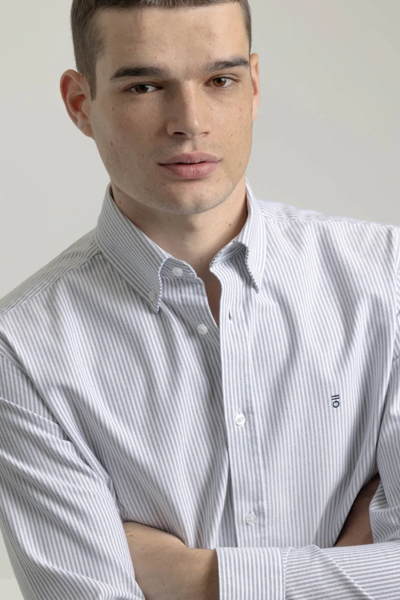 Camisa oxford slim algodón rayas