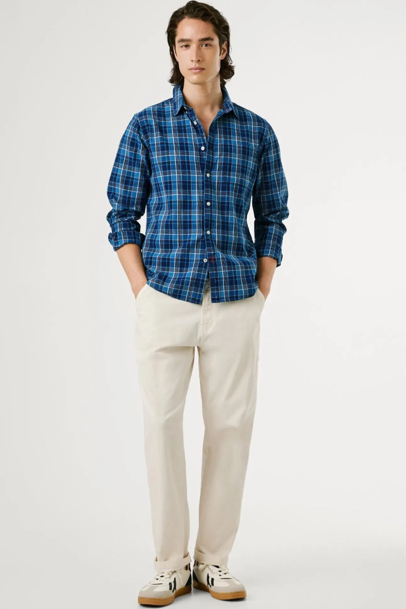 Camisa Popelín Cuadros Fit Regular