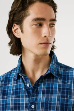 Camisa Popelín Cuadros Fit Regular