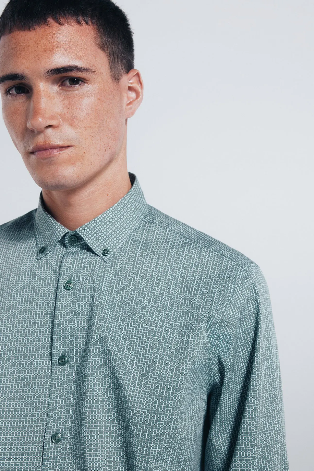 Camisa popelín micro estampado