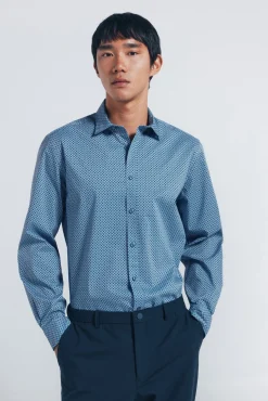 Camisa popelín micro estampado