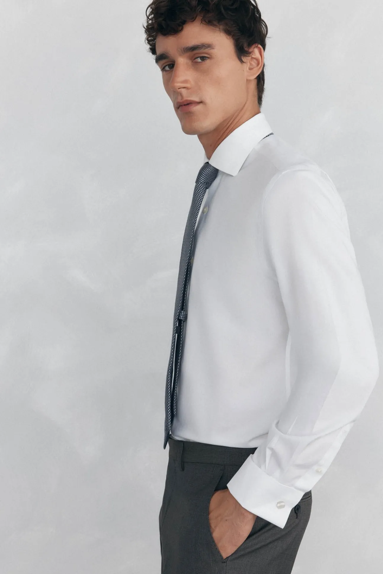 Camisa puño gemelos non iron + antimanchas