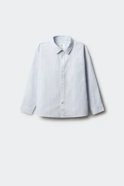 Camisa raya fina azul niño
