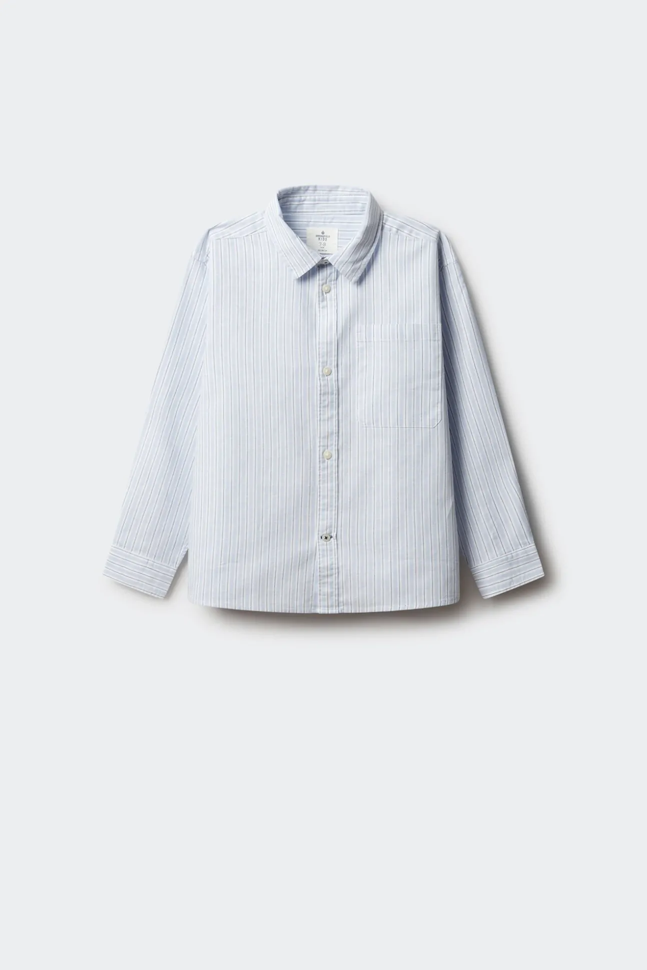 Camisa raya fina azul niño