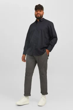 Camisa sarga cuadros loose fit PLUS