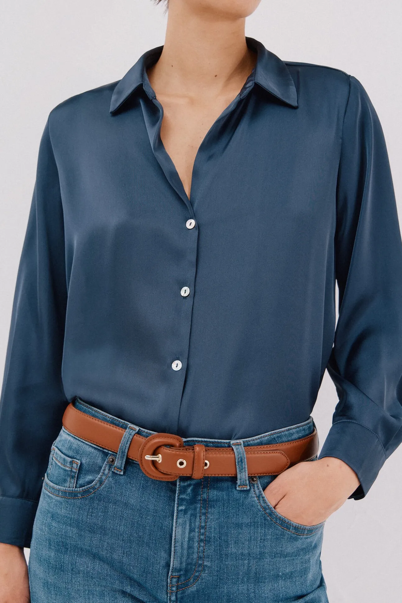 Camisa satinada